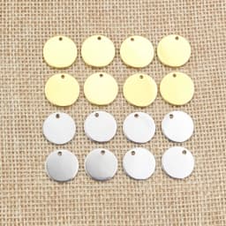 6 8 10 12 15 18 20 25mm Charms 316 Stainless Steel Gold Plated Round One Hole Charm DIY Necklace Pendant Jewelry Finding