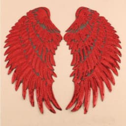1 Pair Fashion Large Sequins Wing Embroidery Patch Fabric For Clothing Applique Coat DIY Accessories Iron On Repair