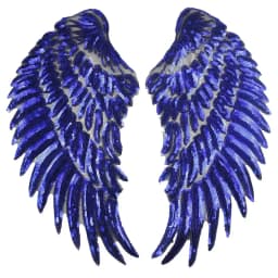 1 Pair Fashion Large Sequins Wing Embroidery Patch Fabric For Clothing Applique Coat DIY Accessories Iron On Repair