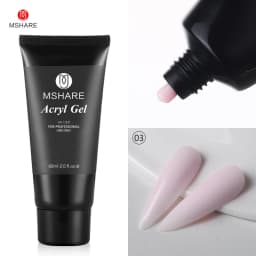 MSHARE Poly Nail Extension Gel TPO Hema Free Milky White Nails 60g Nail Extension Camouflage Quick Building Finger 60ml