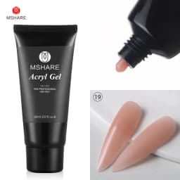 MSHARE Poly Nail Extension Gel TPO Hema Free Milky White Nails 60g Nail Extension Camouflage Quick Building Finger 60ml