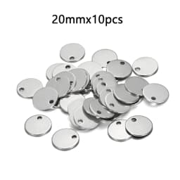 10-50pcs 6-30mm Stainless Steel Charms Round Dog Tag Pendant Stamping Blanks Pendants For Custom Necklaces DIY Jewelry Making