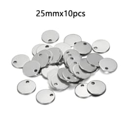 10-50pcs 6-30mm Stainless Steel Charms Round Dog Tag Pendant Stamping Blanks Pendants For Custom Necklaces DIY Jewelry Making