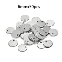 10-50pcs 6-30mm Stainless Steel Charms Round Dog Tag Pendant Stamping Blanks Pendants For Custom Necklaces DIY Jewelry Making