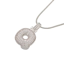 1.25x500mm Fat and Lovely Crystal Brass Silver Color A-Z Letter Charm Necklace for Women Friends Birthday Gift Model: VL34