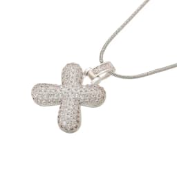 1.25x500mm Fat and Lovely Crystal Brass Silver Color A-Z Letter Charm Necklace for Women Friends Birthday Gift Model: VL34