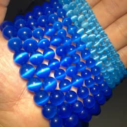 YHBZRET Colorful Cat Eye Beads opal Natural Stone Round glass Loose Spacer beads for Jewelry making DIY bracelets 4/6/8/10/12MM