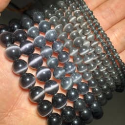 YHBZRET Colorful Cat Eye Beads opal Natural Stone Round glass Loose Spacer beads for Jewelry making DIY bracelets 4/6/8/10/12MM