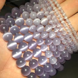 YHBZRET Colorful Cat Eye Beads opal Natural Stone Round glass Loose Spacer beads for Jewelry making DIY bracelets 4/6/8/10/12MM
