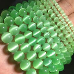 YHBZRET Colorful Cat Eye Beads opal Natural Stone Round glass Loose Spacer beads for Jewelry making DIY bracelets 4/6/8/10/12MM