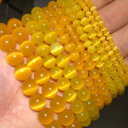 YHBZRET Colorful Cat Eye Beads opal Natural Stone Round glass Loose Spacer beads for Jewelry making DIY bracelets 4/6/8/10/12MM