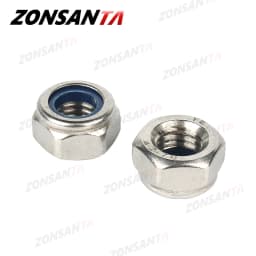 ZONSANTA Nylon Locknut 304 Stainless Steel Hex Hexagon Lock Nut DIN985 M2 M2.5 M3 M4 M5 M6 M8 M10 M12 M14 M16 M20 Non Slip Nuts