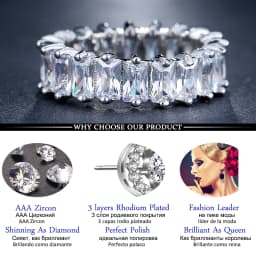 LXOEN Silver Color Square CZ Rings Paved Austrian Zircon Fashion Women Ring for Party Engagement Ring Jewelry Gift