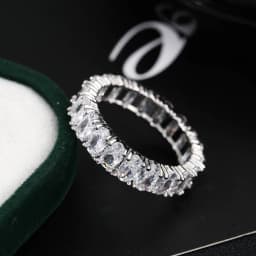 LXOEN Silver Color Square CZ Rings Paved Austrian Zircon Fashion Women Ring for Party Engagement Ring Jewelry Gift