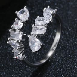 LXOEN Silver Color Square CZ Rings Paved Austrian Zircon Fashion Women Ring for Party Engagement Ring Jewelry Gift