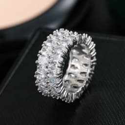 LXOEN Silver Color Square CZ Rings Paved Austrian Zircon Fashion Women Ring for Party Engagement Ring Jewelry Gift