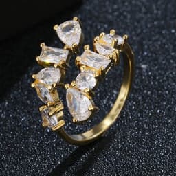LXOEN Silver Color Square CZ Rings Paved Austrian Zircon Fashion Women Ring for Party Engagement Ring Jewelry Gift