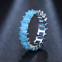 LXOEN Silver Color Square CZ Rings Paved Austrian Zircon Fashion Women Ring for Party Engagement Ring Jewelry Gift