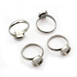 5pcs 6/8/10/12/14mm Inner Size No Fade Stainless Steel Craft Ring Cabochons Blank Base Settings DIY Jewelry Making Accessories