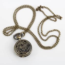 Vintage Pocket Small Watch Steampunk Quartz Watch With Chain Hollow Heart Cover Necklace Bronze Color Alloy Fob Clock Men Gift