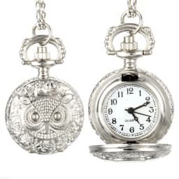 Vintage Pocket Small Watch Steampunk Quartz Watch With Chain Hollow Heart Cover Necklace Bronze Color Alloy Fob Clock Men Gift