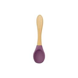 Baby Wooden Spoon Silicone Wooden Baby Feeding Spoon Organic Soft Tip Spoon BPA Free Food Grade Material Handle Toddlers Gifts