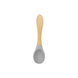 Baby Wooden Spoon Silicone Wooden Baby Feeding Spoon Organic Soft Tip Spoon BPA Free Food Grade Material Handle Toddlers Gifts