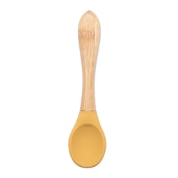 Baby Wooden Spoon Silicone Wooden Baby Feeding Spoon Organic Soft Tip Spoon BPA Free Food Grade Material Handle Toddlers Gifts