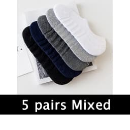 5 Pairs/Lot Men Towel Bottom Boat Socks Sport Sweat Breathes Silicone Anti-Slip Lnvisible Socks Spring Summer New Fashion