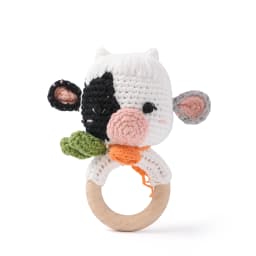 1PC Crochet Animal Bear Rattle Toy Soother Bracelet Wooden Teether Ring Baby Product Mobile Pram Crib Wooden Toys Newborn Gifts