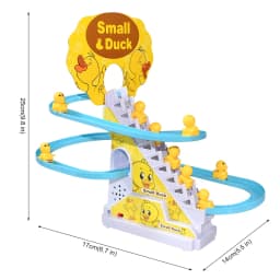 Kid Diy Small Duck Penguin Electronic Climbing Stairs Track Toy Light Musical Slide Track Coaster Toy Educational Fun Toys Gifts