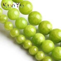 Natural Stone Beads Lemon Green Jades Round Loose Spacer Beads For Jewelry Making DIY Bracelets Necklace 15''Strand 6/8/10mm
