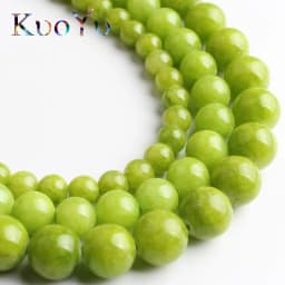 Natural Stone Beads Lemon Green Jades Round Loose Spacer Beads For Jewelry Making DIY Bracelets Necklace 15''Strand 6/8/10mm