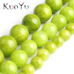 Natural Stone Beads Lemon Green Jades Round Loose Spacer Beads For Jewelry Making DIY Bracelets Necklace 15''Strand 6/8/10mm