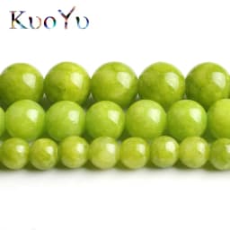 Natural Stone Beads Lemon Green Jades Round Loose Spacer Beads For Jewelry Making DIY Bracelets Necklace 15''Strand 6/8/10mm