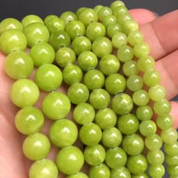 Natural Stone Beads Lemon Green Jades Round Loose Spacer Beads For Jewelry Making DIY Bracelets Necklace 15''Strand 6/8/10mm