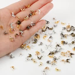100pcs/lot Connector Clasp Fitting 4x7mm Ball Chain Calotte End Crimps Beads Connector Components For DIY Jewelry Making Supplie