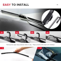 MIDOON Windscreen Wiper Blades For Honda CRV CR-V 2007-2011 3rd Generation Windshield Front Rear Set 2008 2009 2010 26"17"14"