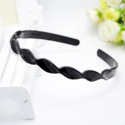 1pc Fashion Wave Mens Women Unisex Plastic Resin Black Wavy Hair Head Hoop Band Sport Headband Hair Accessories Headdress