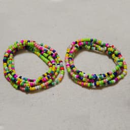 2 Pcs Sexy Summer Waist Bead Chains African Belly Beads Colorful Beach Bikini Body Belly Chain Elastic Jewelry for Women Girls