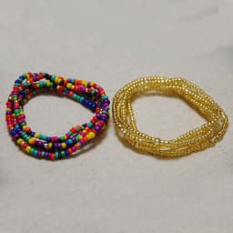 2 Pcs Sexy Summer Waist Bead Chains African Belly Beads Colorful Beach Bikini Body Belly Chain Elastic Jewelry for Women Girls