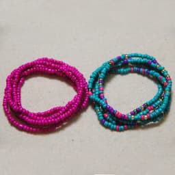 2 Pcs Sexy Summer Waist Bead Chains African Belly Beads Colorful Beach Bikini Body Belly Chain Elastic Jewelry for Women Girls