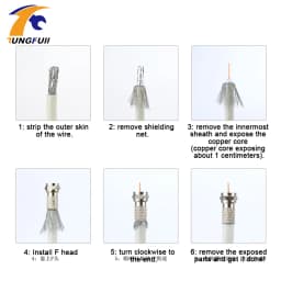 Tungfull New Copper Twist On RG6 F Type Coaxial Cable Connector Plugs High Quality Connector For TV Satellite Virgin Cable