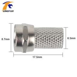 Tungfull New Copper Twist On RG6 F Type Coaxial Cable Connector Plugs High Quality Connector For TV Satellite Virgin Cable