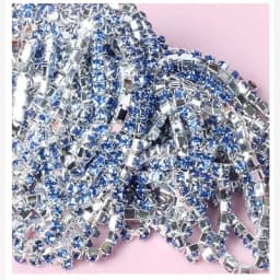 1yard/Piece 30Colors SS6-SS16 Glass Crystal Rhinestone Chain Silver Bottom Sew on Cup Chains For Diy Garment Bags Decorations