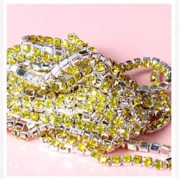 1yard/Piece 30Colors SS6-SS16 Glass Crystal Rhinestone Chain Silver Bottom Sew on Cup Chains For Diy Garment Bags Decorations