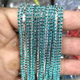 1yard/Piece 30Colors SS6-SS16 Glass Crystal Rhinestone Chain Silver Bottom Sew on Cup Chains For Diy Garment Bags Decorations