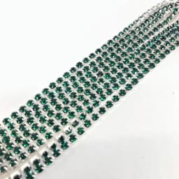 1yard/Piece 30Colors SS6-SS16 Glass Crystal Rhinestone Chain Silver Bottom Sew on Cup Chains For Diy Garment Bags Decorations