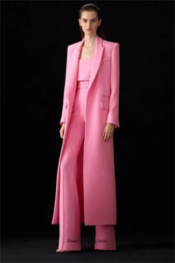 Designer Women Suits Sets 2023 Fashion Long Blazer+Wide Leg Pants 2 Piece Elongated Jacket Formal Prom Evening Dress Customized