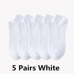 5pairs Mens Socks Boat Black Business Solid Color Breathable Comfortable High Quality Ankle